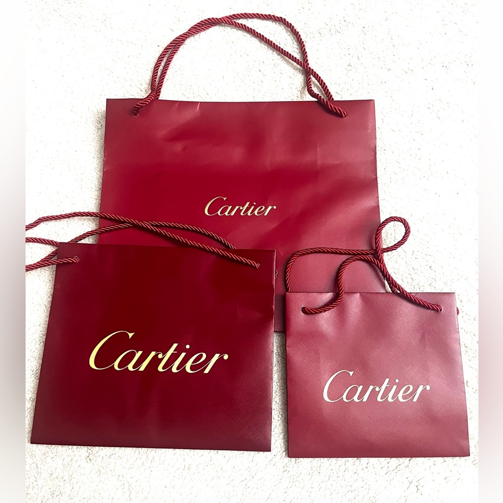 Bundle set of three red Cartier gift bags